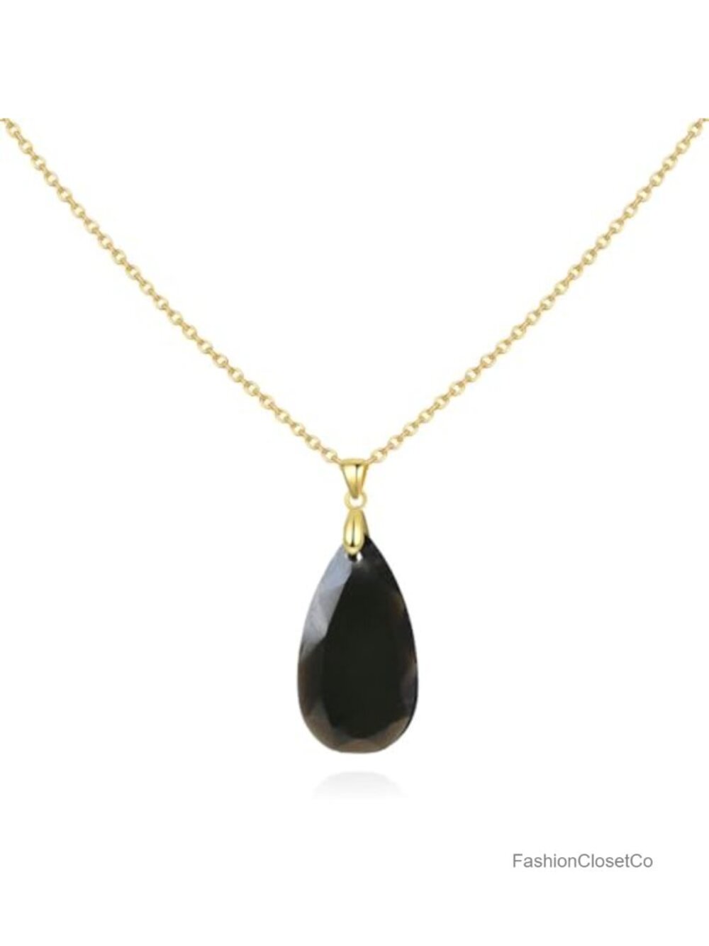 925 Sterling Silver Pendant Necklace with Crystal Beads, Gold Plated Chain